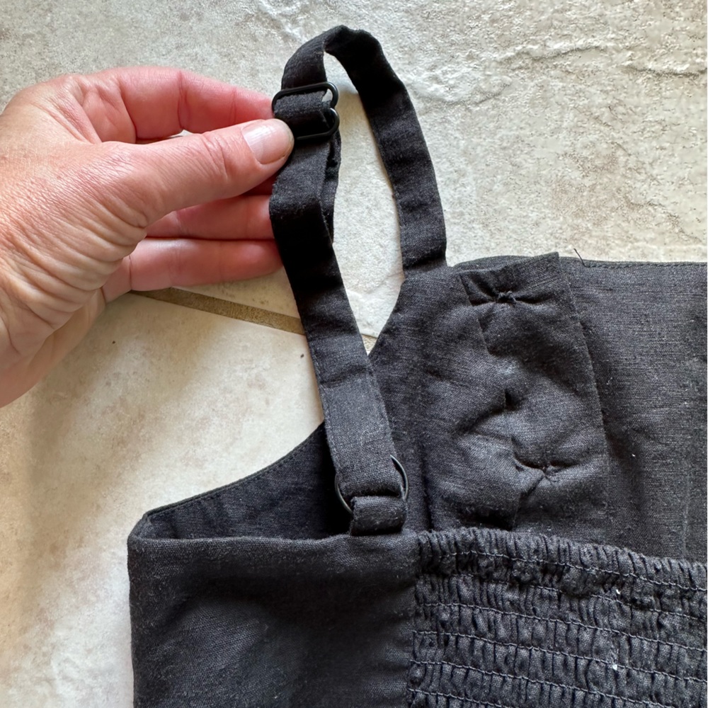 Urban Outfitters Linen Blend Button Up Crop Top Medium NWT '90s Square N… - Picture 5 of 7